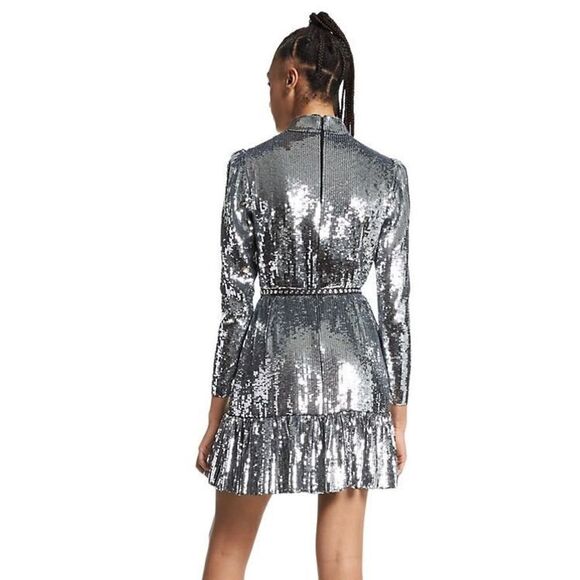 NWT Michael MICHAEL KORS Sequined Georgette Dress - Picture 4 of 16